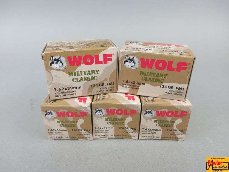 5 Boxes of Wolf Military Classic 7.62x39 Ammo image