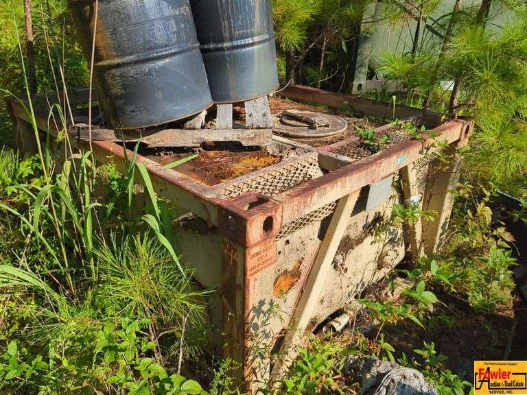 Large Steel Military Shipping Container with Barrels image