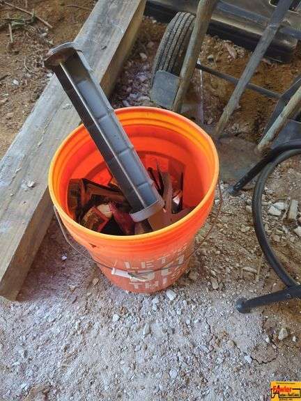 Hand Truck, Shop Stool & Bucket of Tools image