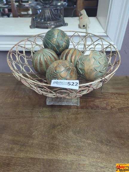 Decorative Wire Basket with Decorative Balls image