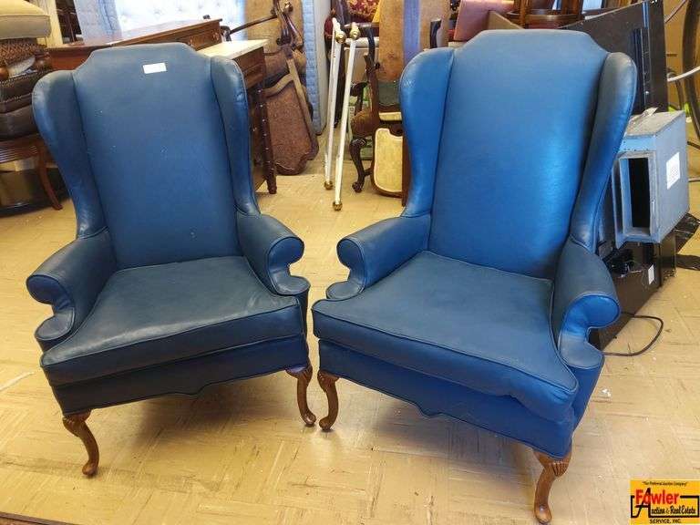 Two Sherrill Leather Chairs image