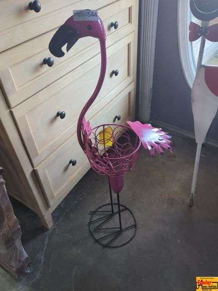 Metal Flamingo Garden Planter image