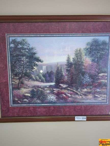 Framed Landscape Print and Votive Candle Sconces image