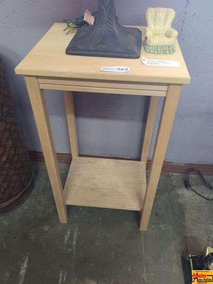 Light Wood Side Table with Shelf image