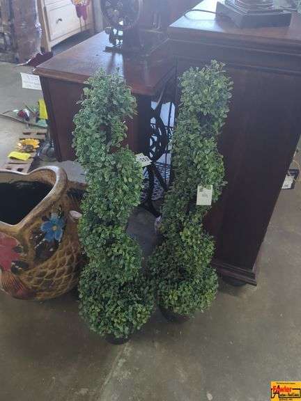 Pair of Artificial Topiary Trees image