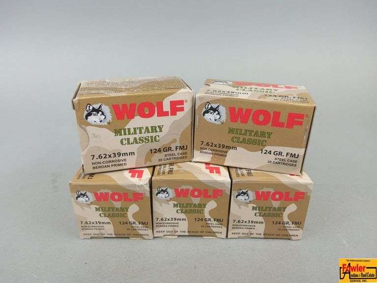 5 Boxes of Wolf Military Classic 7.62x39 Ammo image