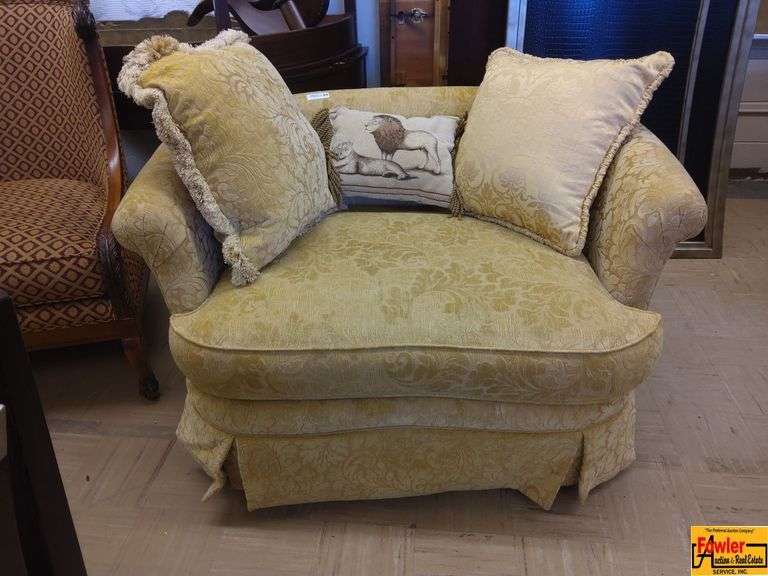 Vintage Chair with Cushions, approximately 50" wide image