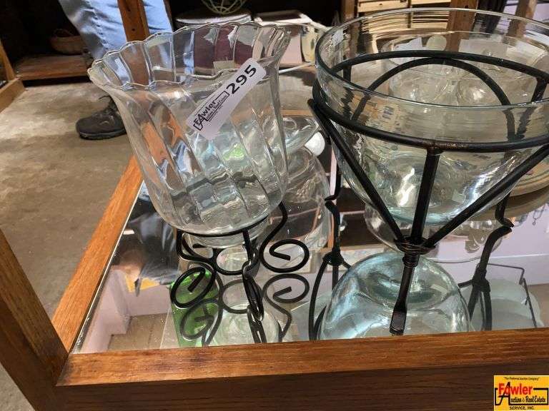 Glass Bowl with Metal Stand image