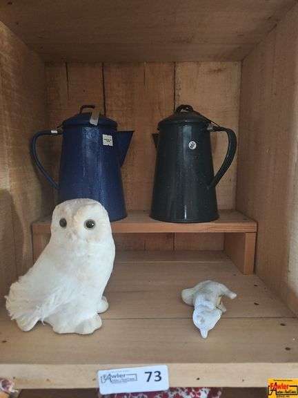 Coffee Pots, Framed Art, Owl Figurine, and More image