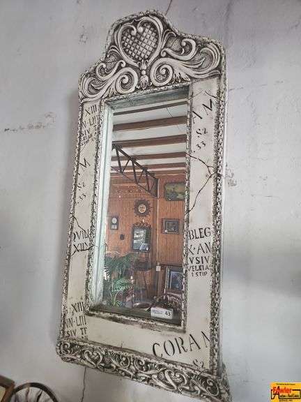 Ornate Decorative Wall Mirror with Script image