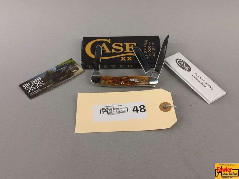 Case XX Brown Bone Peach Seed Jig Medium Stockman Pocket Knife image