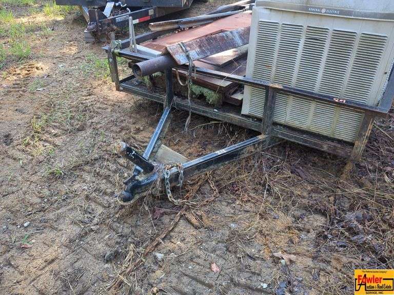 Utility Trailer With Assorted Metal & An Air Conditioner image