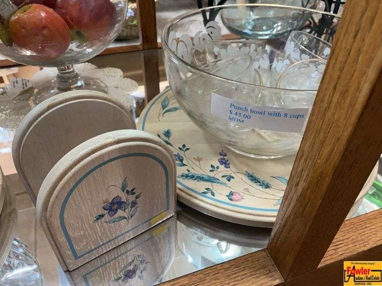 Glass Punch Bowl Set with Cups image