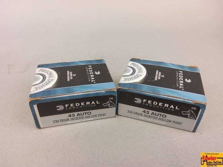 2 Boxes of Federal 45 Auto Jacketed Hollow Point image