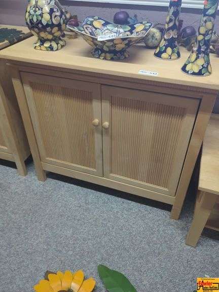Light Wood Cabinet with Double Doors (Contents on Top Not Included) image