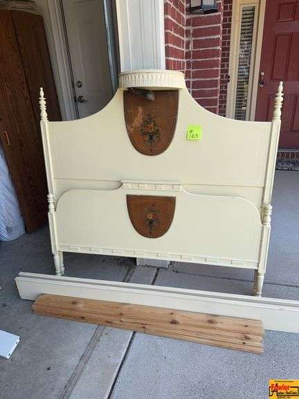 Vintage French White Bed Frame image