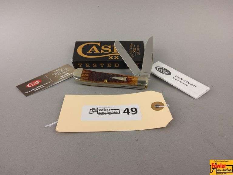Case XX Trapper Pocket Knife - No42650 - Brown Bone Peach Seed Jig Trapper (6254 SS) image