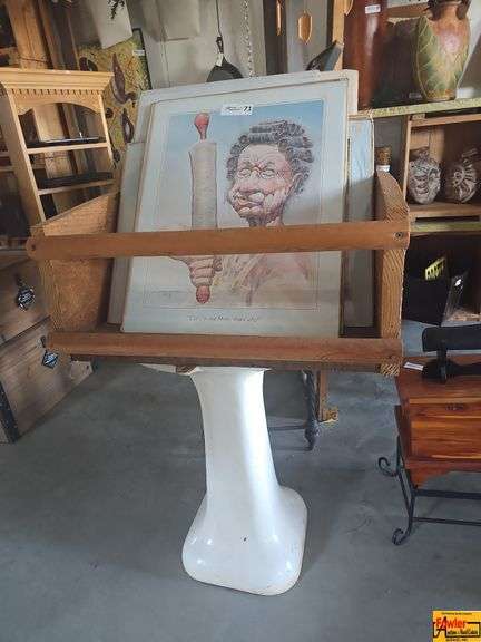 Collection of Framed Prints Including Native American and Humorous Character Art image