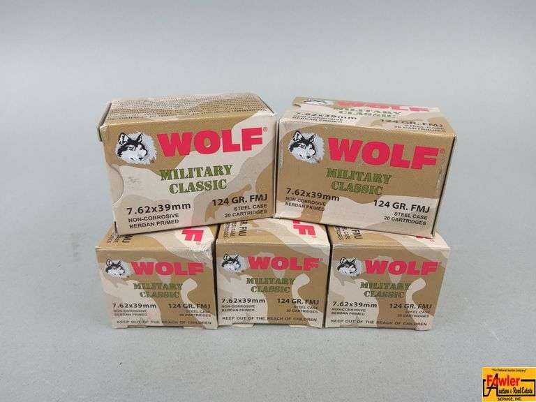 5 Boxes of Wolf Military Classic 7.62x39 Ammo image