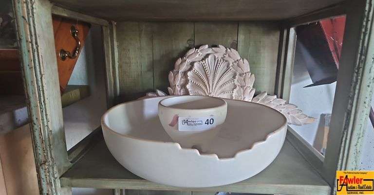Ceramic Serving Bowl and Small Footed Bowl image