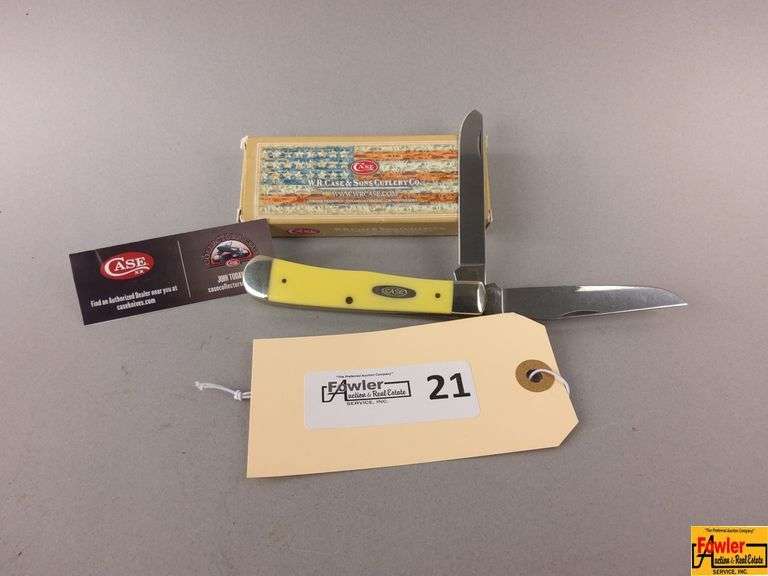 Case XX USA 3254 CS Yellow Trapper Pocket Knife with Box image