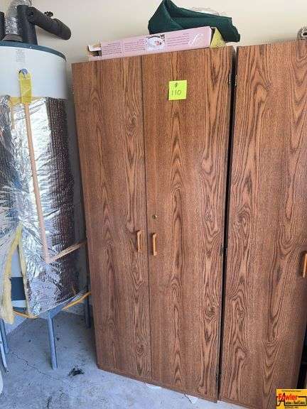 Wood Cabinet With Contents image