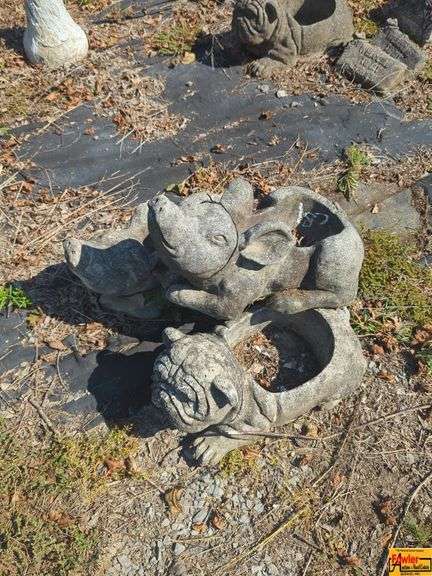 Cement Animal Planters - Dog & Cat image