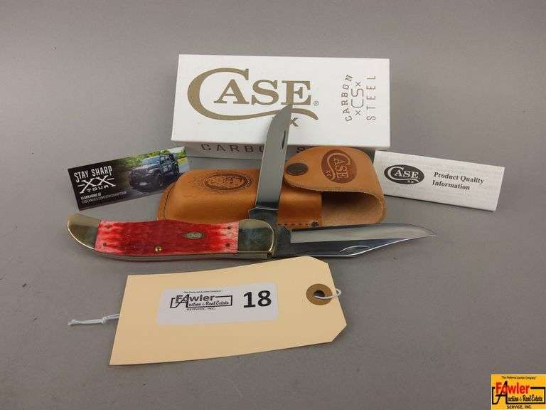 Case XX USA 6265 CS Red Bone Two Blade Pocket Knife With Box And Sheath image