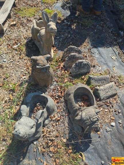Assorted Concrete Animal Planters and Garden Accents image