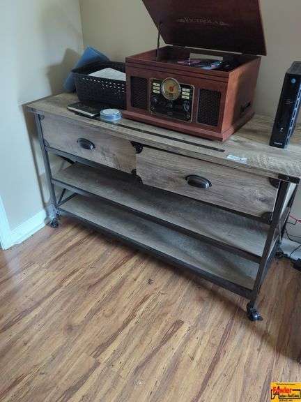 Wood and Metal Media Console Table image