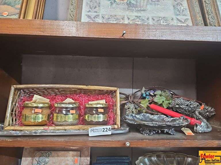 Gourmet Mustards in Basket and Decorative Silverware image