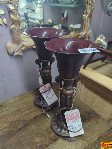 Pair of Decorative Flower Lamps image