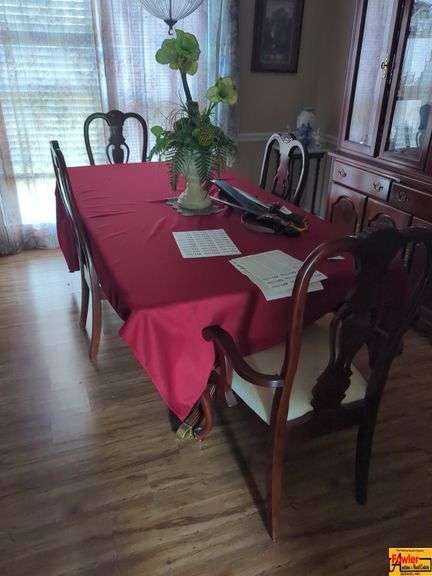 Formal Dining Room Table With Padded Chairs image