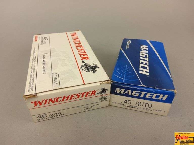 2 Boxes of 45 Auto Ammo (1 Winchester and 1 MagTech) image