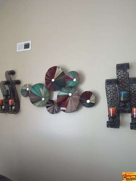 Decorative Metal Wall Art with Candle Holders image