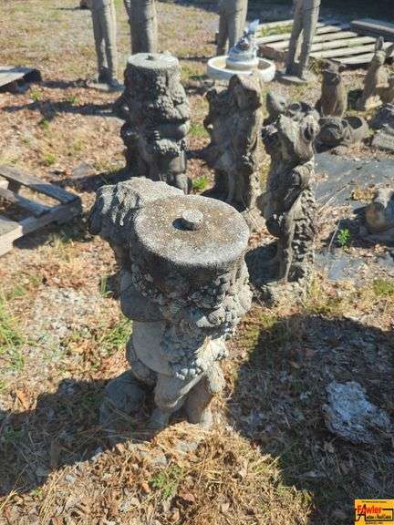Concrete Garden Statues and Bird Bath image