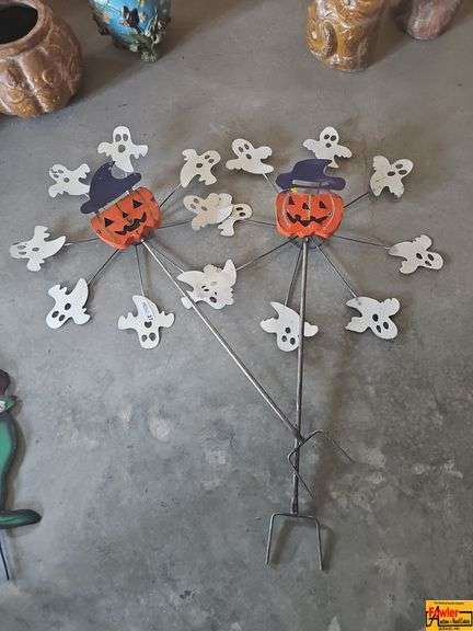 Pair of Metal Halloween Garden Spinners image