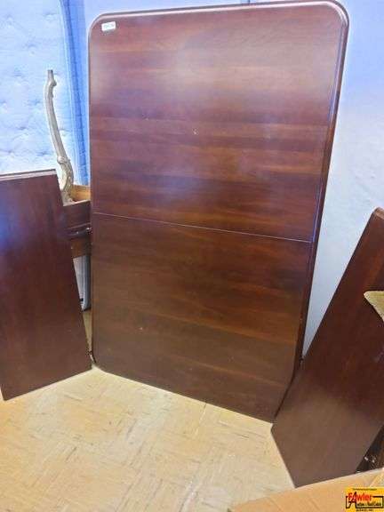 Pedestal Table with Two Leaves, approximate 71" x 43" (One pedestal leg broken at table support) image
