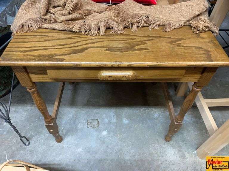Small Wooden Table with Drawer image