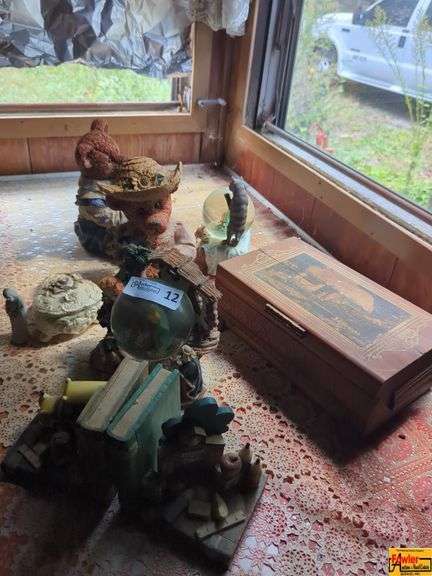 Assorted Figurines, Books With Bookends and Keepsake Box image