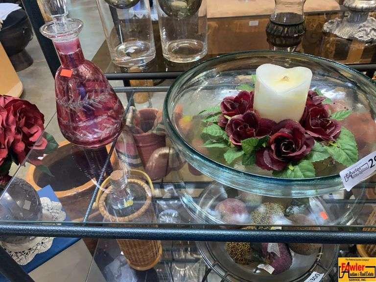 Decorative Glass Candle Holder, Decanter, and Vessels image