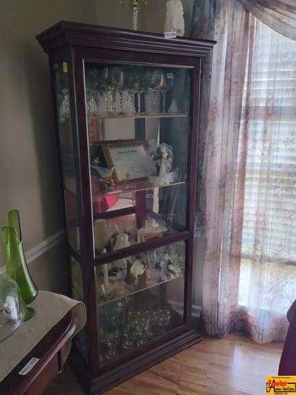 Glass Front Display Cabinet With 5-Glass Shelves (contents are offered separately) image