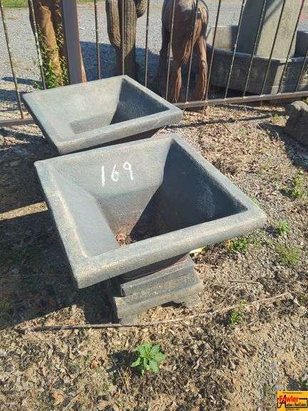 Pair of Concrete Planters image