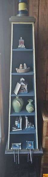 Lighthouse Shelf with Decorative Coastal Items image