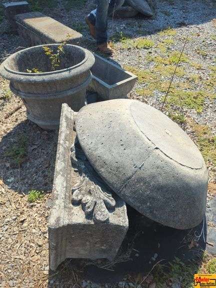 Garden Decor - Concrete Bench, Planters, and Accents image