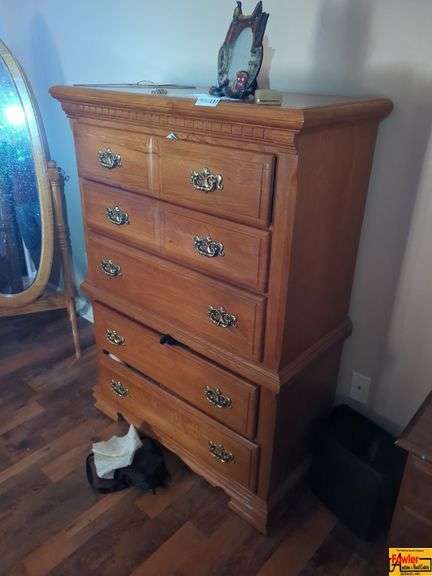 Bedroom Furniture Suite: Bed, Dresser with Mirror, Chest Of Drawers & Nightstands image