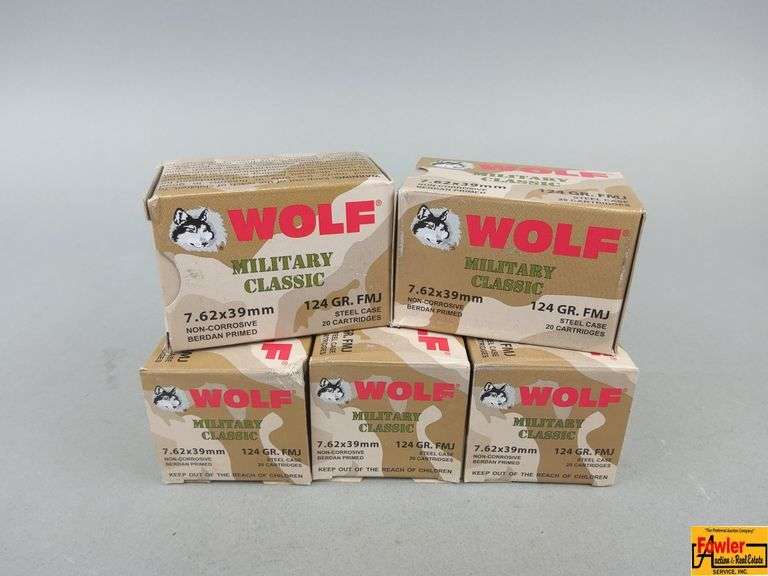 5 Boxes of Wolf Military Classic 7.62x39 Ammo image