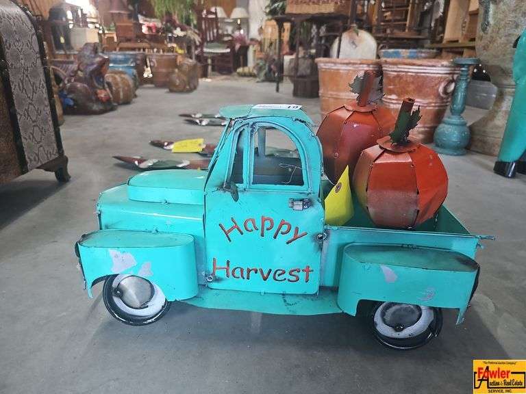 Metal Happy Harvest Truck with Produce image