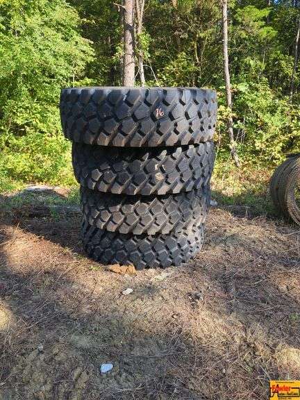 Set of Four 16.00R20 Radial Steel Cord Tires on Wheels image