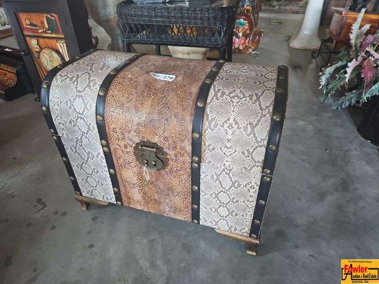 Decorative Storage Trunk with Faux Snakeskin Design image
